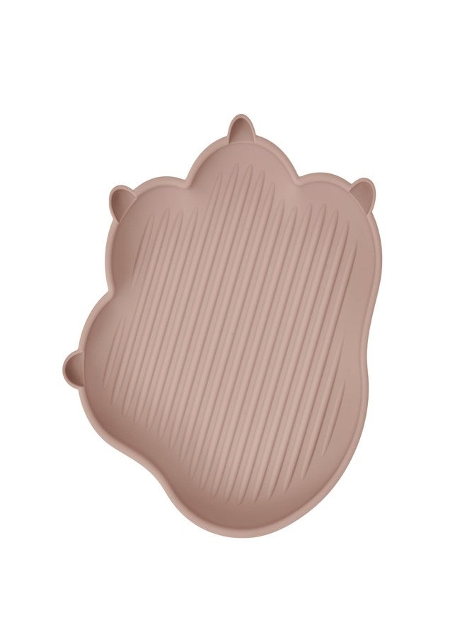 Firgi MEOWMEOW TAUPE BROWN | Food Grade Silicone Dishware Plates for Baby and Toddlers | Unbreakable Durable Material Silicone Tray | BPA Free | Baby Led Weaning | Use Either Lid, Plate | Korea Made - Image 1
